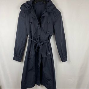 Black trench coat size XS lightweight